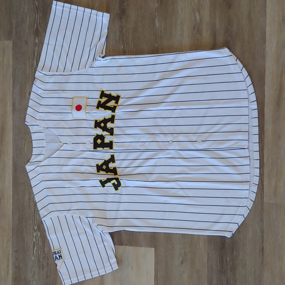 Japan Pinstripe Baseball Jersey - White